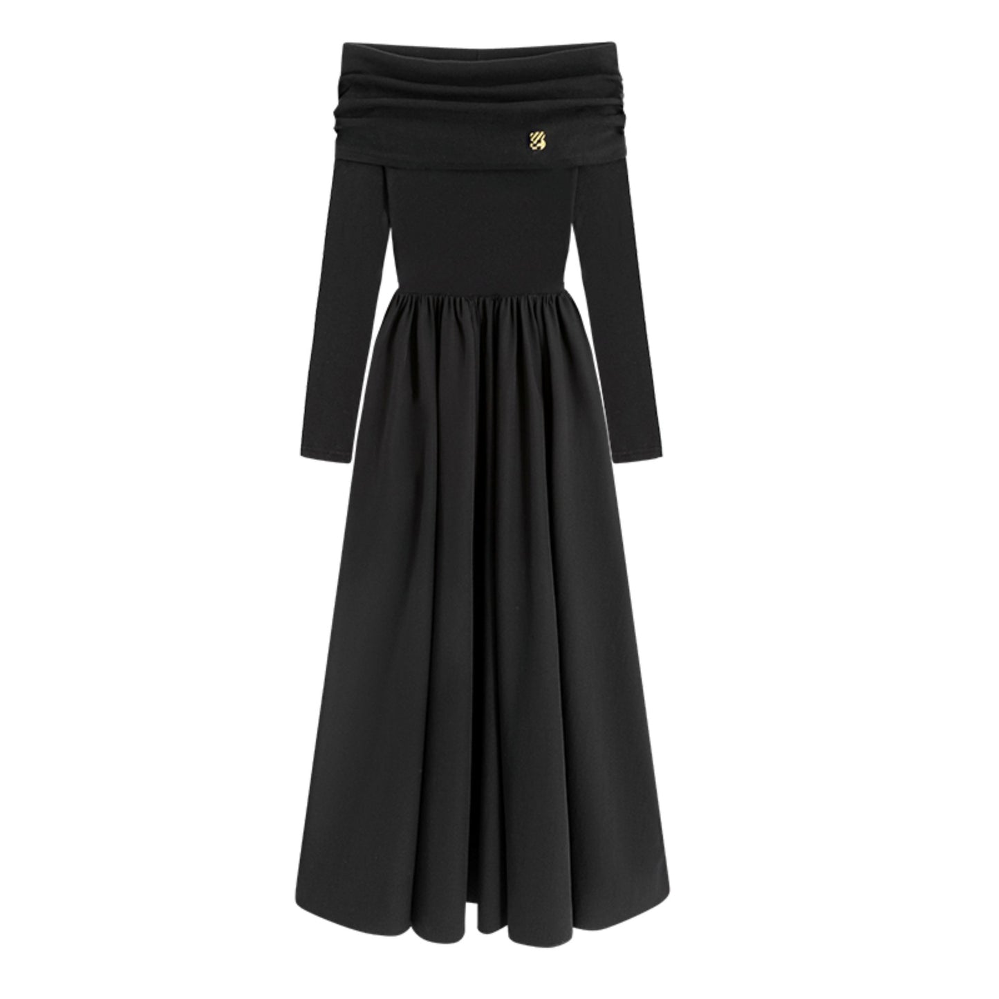 Black Embroidered Gown Dress