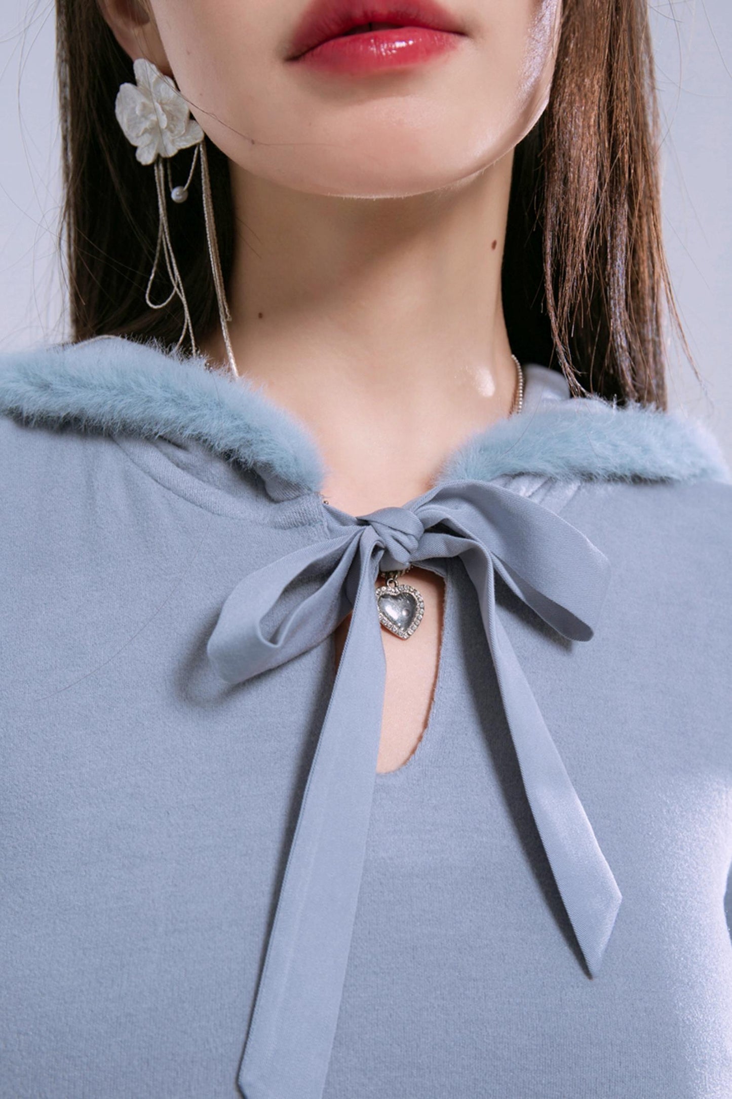 Robe à capuche bleu-gris Taylor