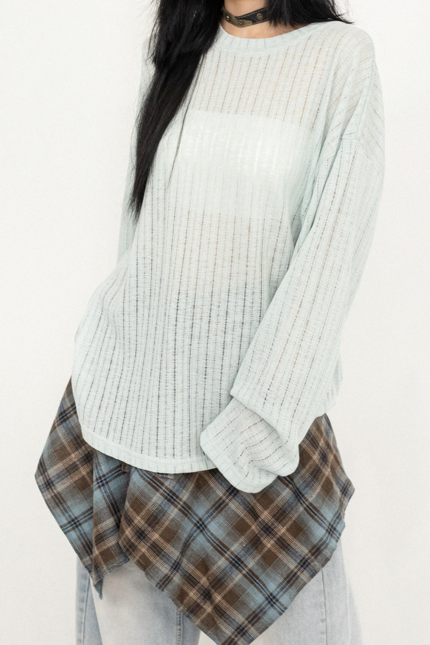 Korean Style Sheer Blouse