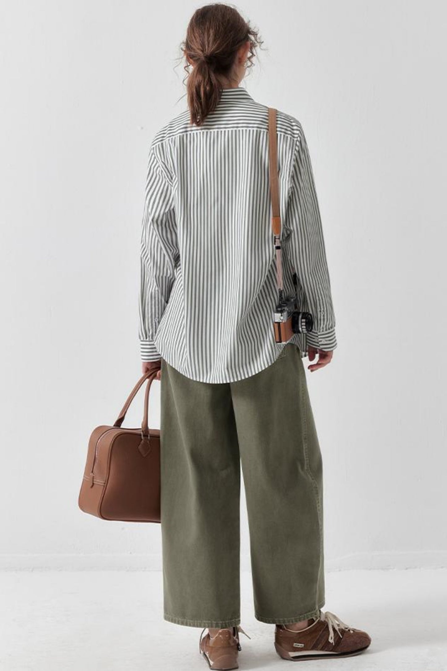 Green Striped Cotton Shirt