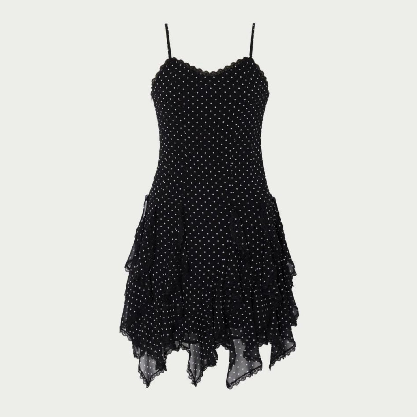 Black Polka Dot Halter Dress