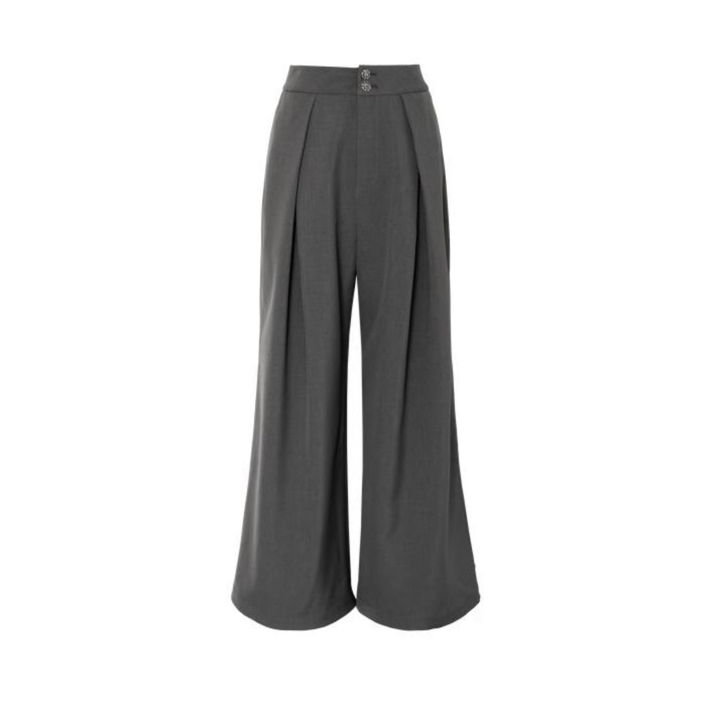 Chic Gray Vest & Wide-Leg Pants Set-Up