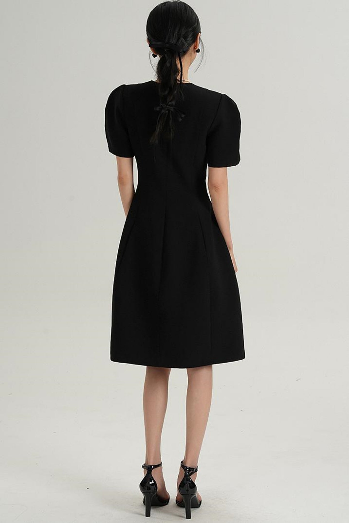 Black Slim Waisted Dress