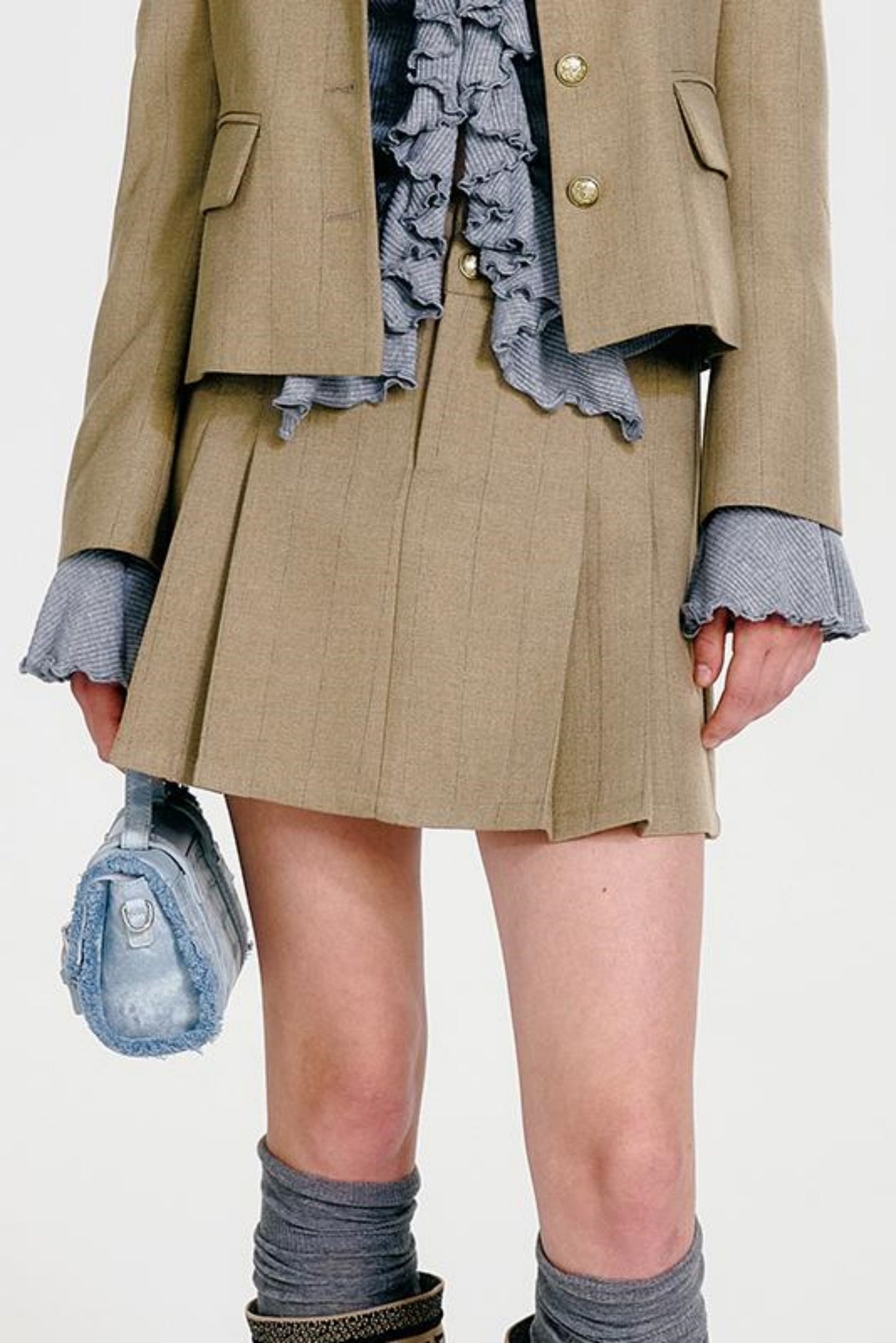 Chic Khaki Waist-Cinch Set-Up