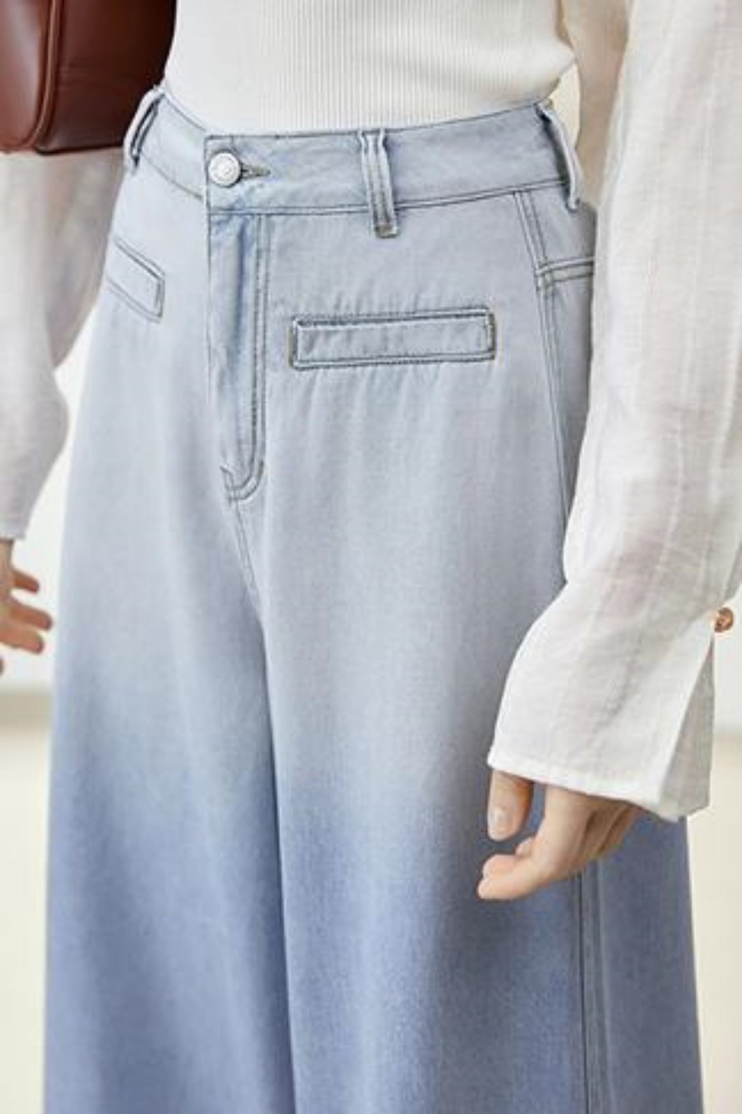 Gradient Loose Wide-Leg Jeans