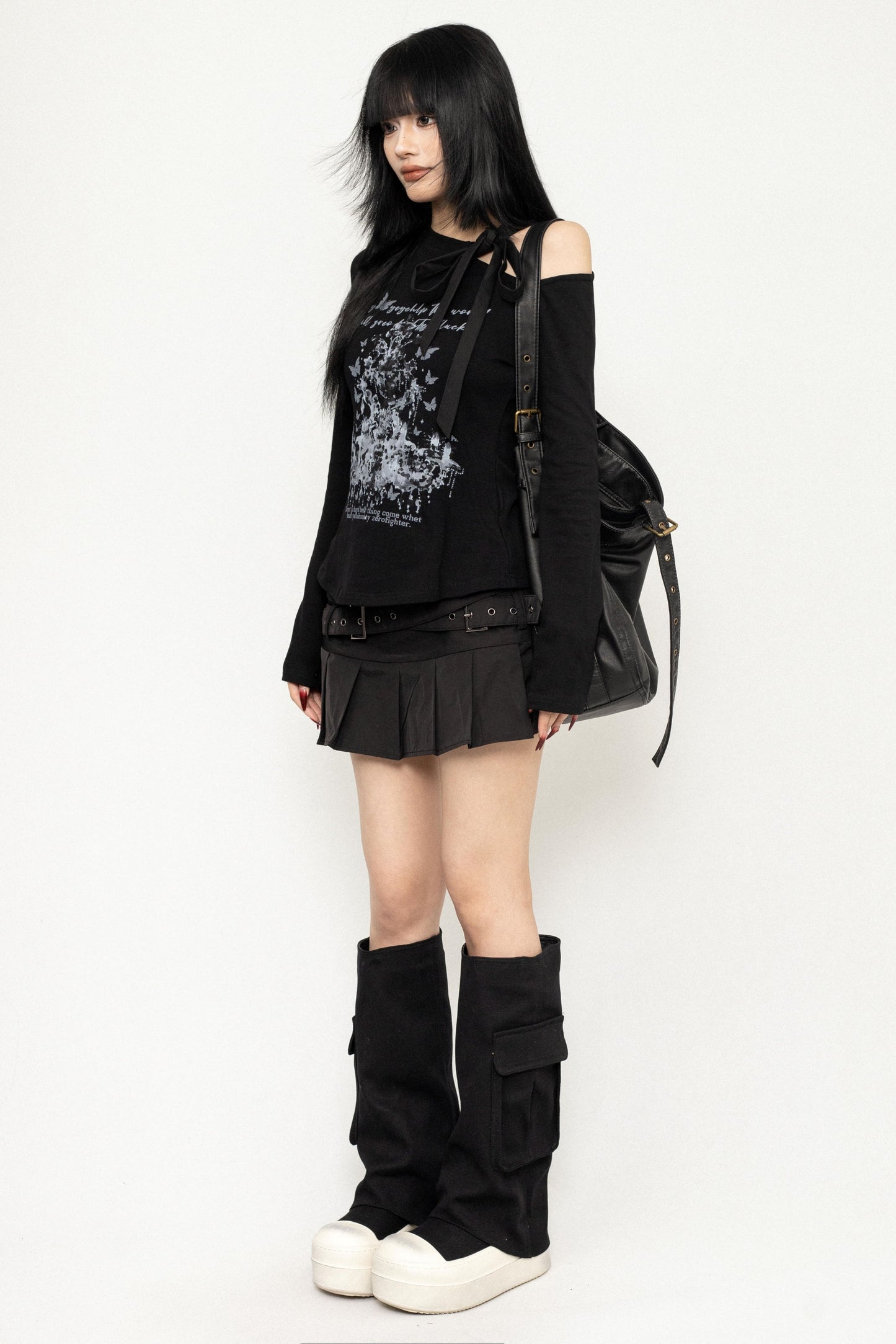 Black Slim Shoulder T-Shirt