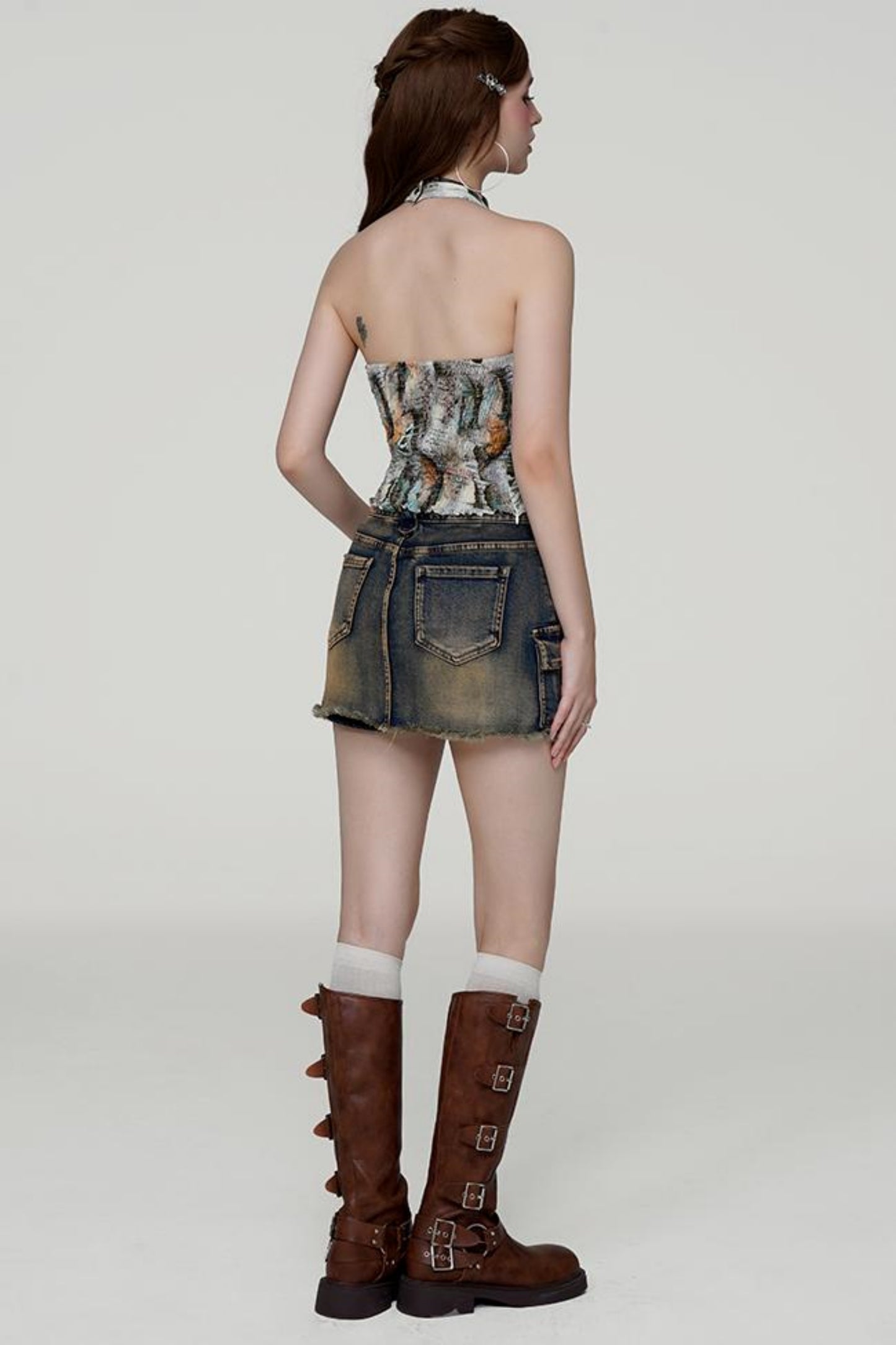 Low Waist Denim Skirt