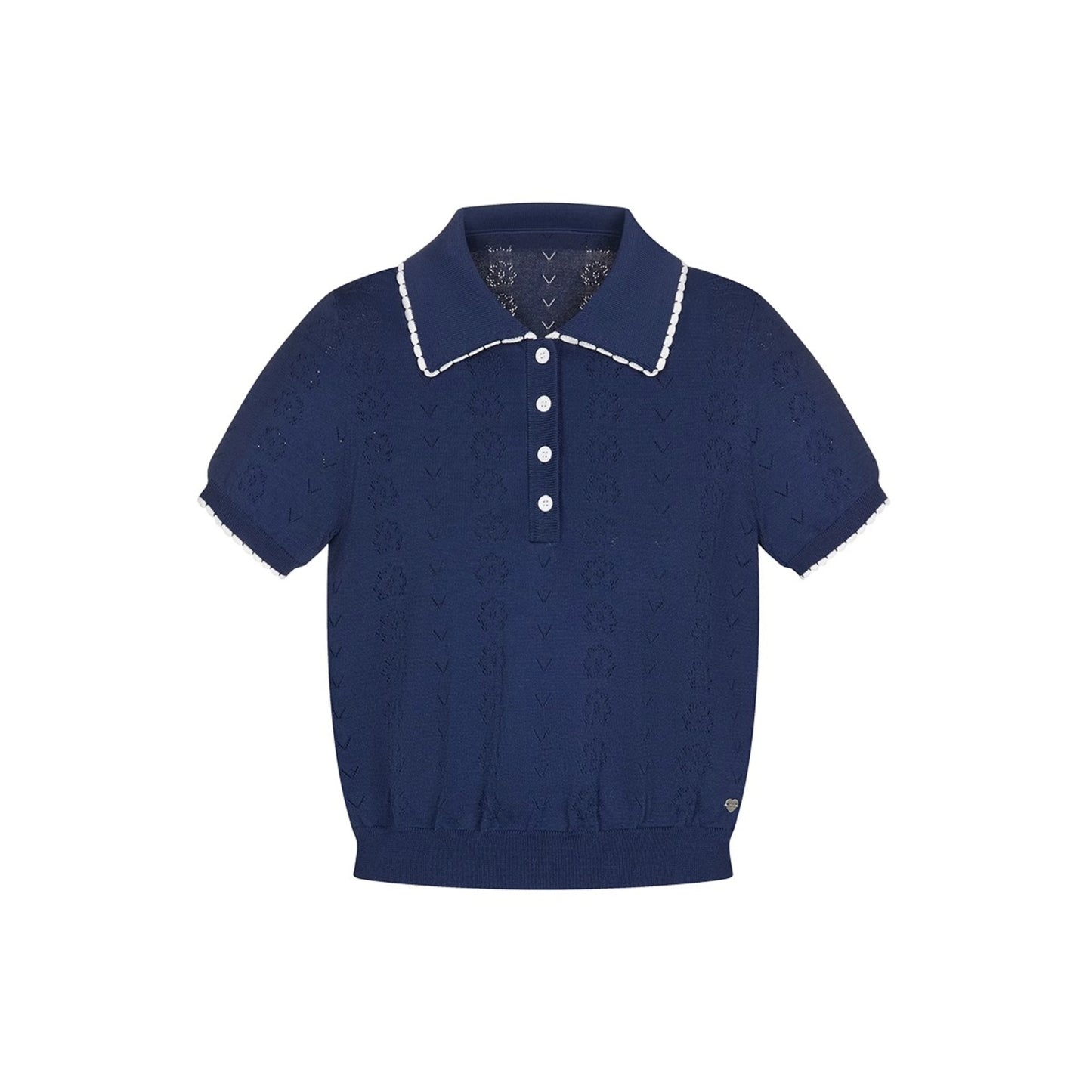 Ocean Notes Color-Block Polo Top