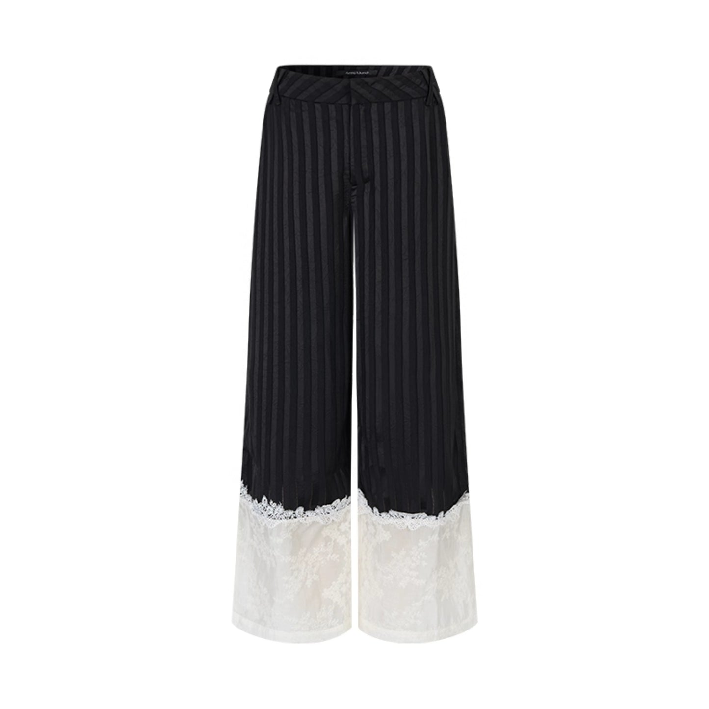 Flowing Tencel Embroidered Striped Straight-leg Pants