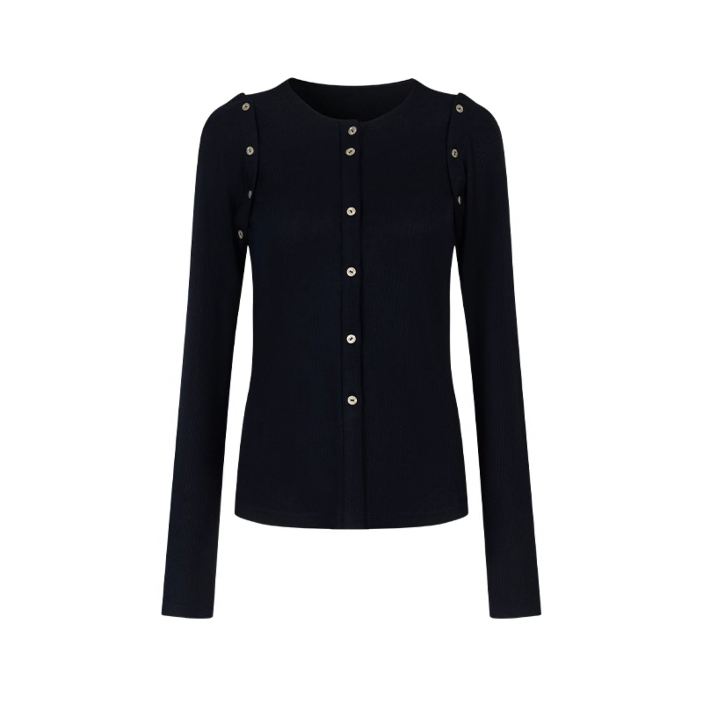 Detachable Round Neck Knitted Cardigan