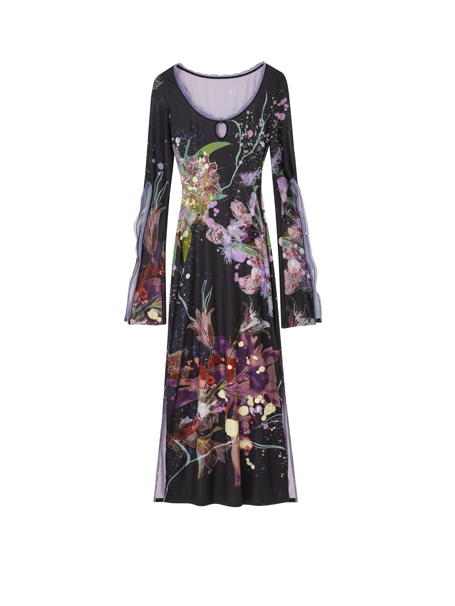 Floral Elegance Side-Slit Dress