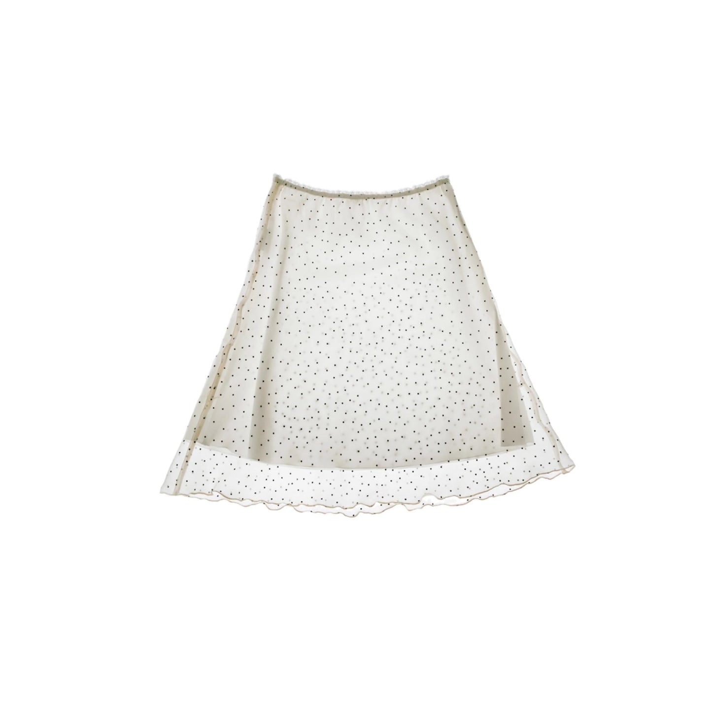 French Polka Dot A-Line Chiffon Skirt