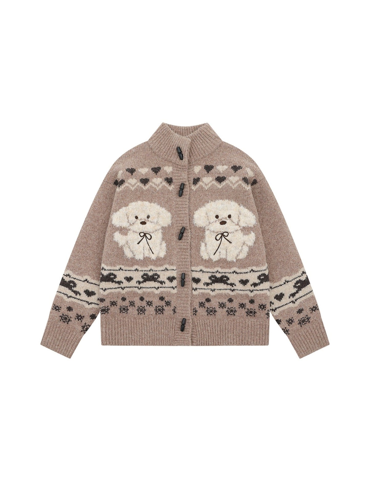 Vintage Dog Knit Cardigan Sweater