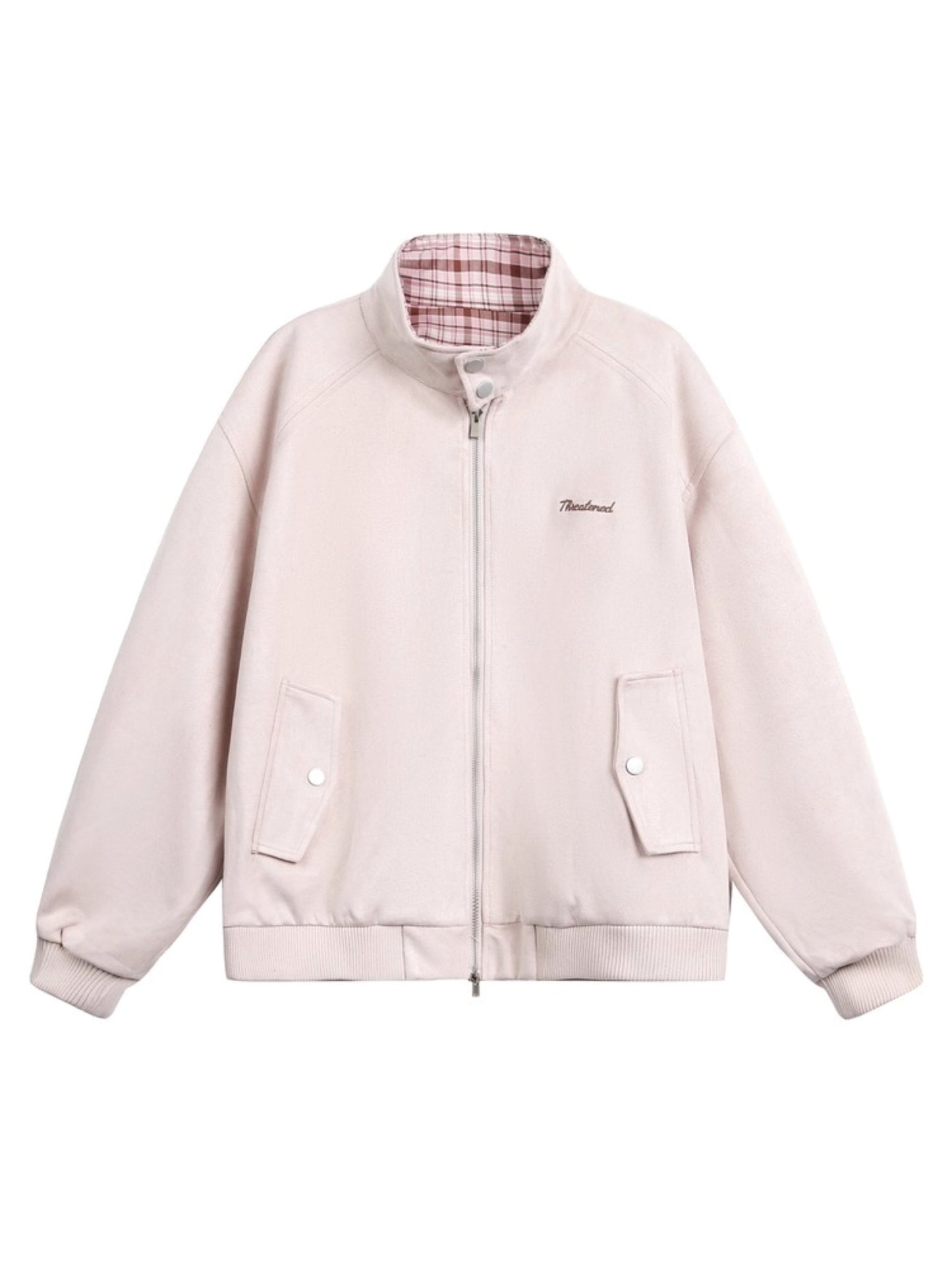 American Vintage Lapel Embroidered Suede Jacket