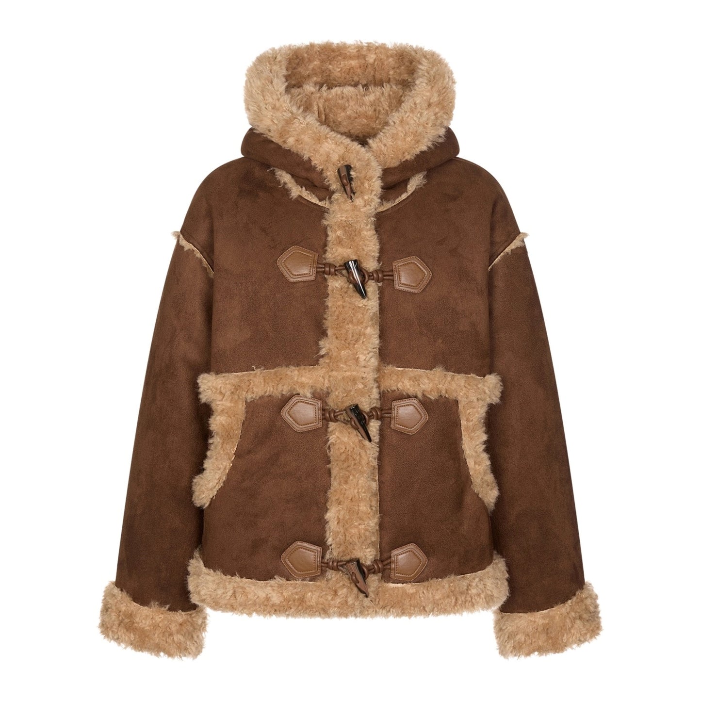 Vintage Horn Suede Hooded Jacket