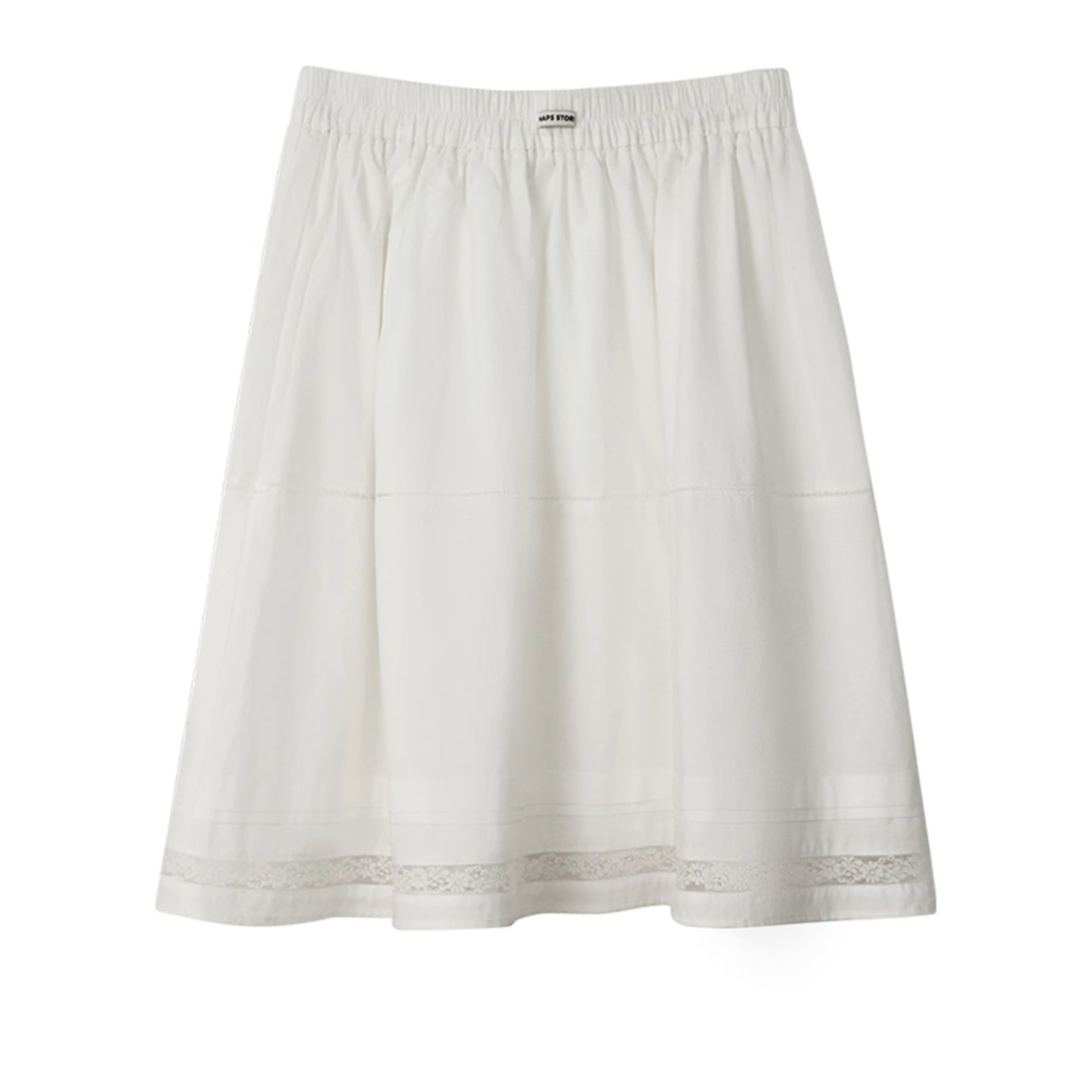 White Lace Panelled Umbrella Skirt