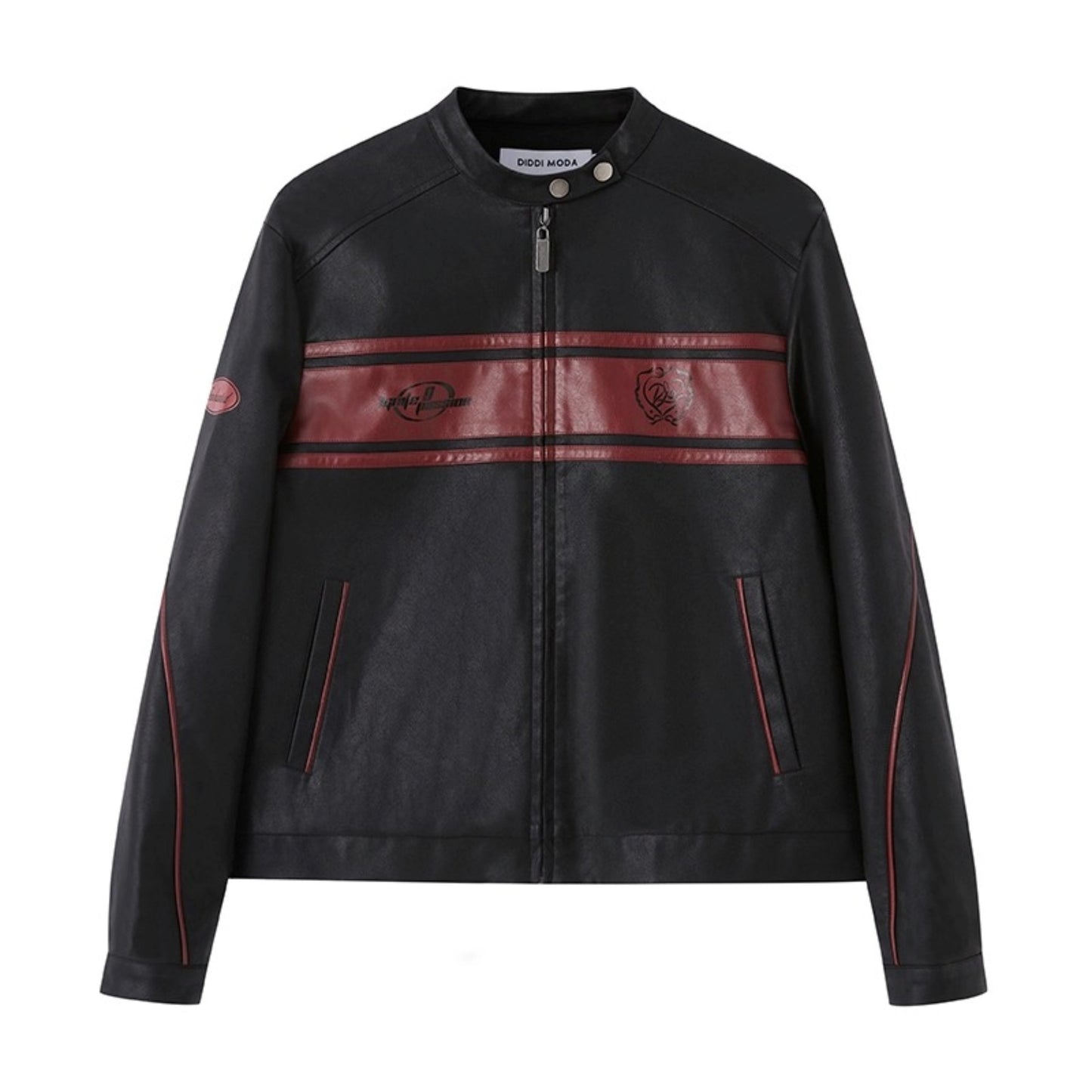 Luxury Rose Embroidered Leather Jacket