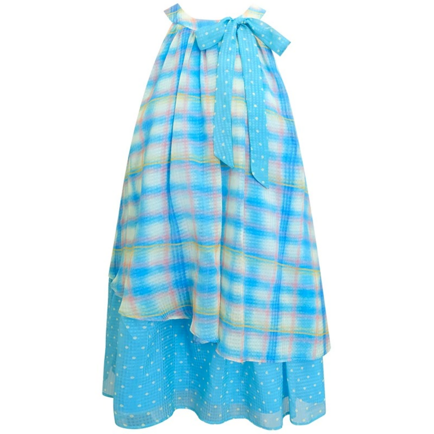 Bow Halter Plaid Dress