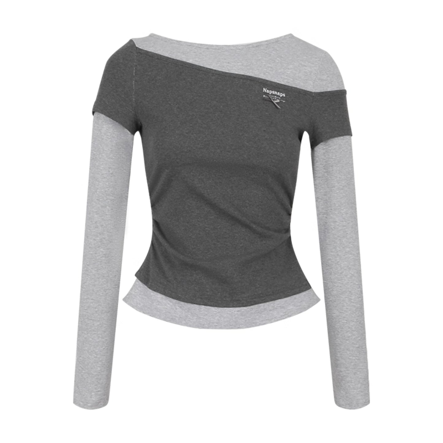 Slim Patchwork Long-sleeved Top