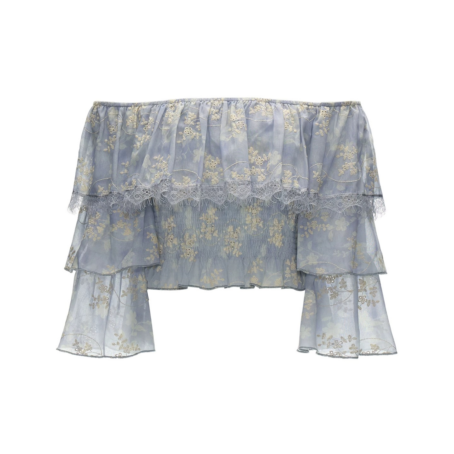 Floral Ruffled Off-Shoulder Blouse
