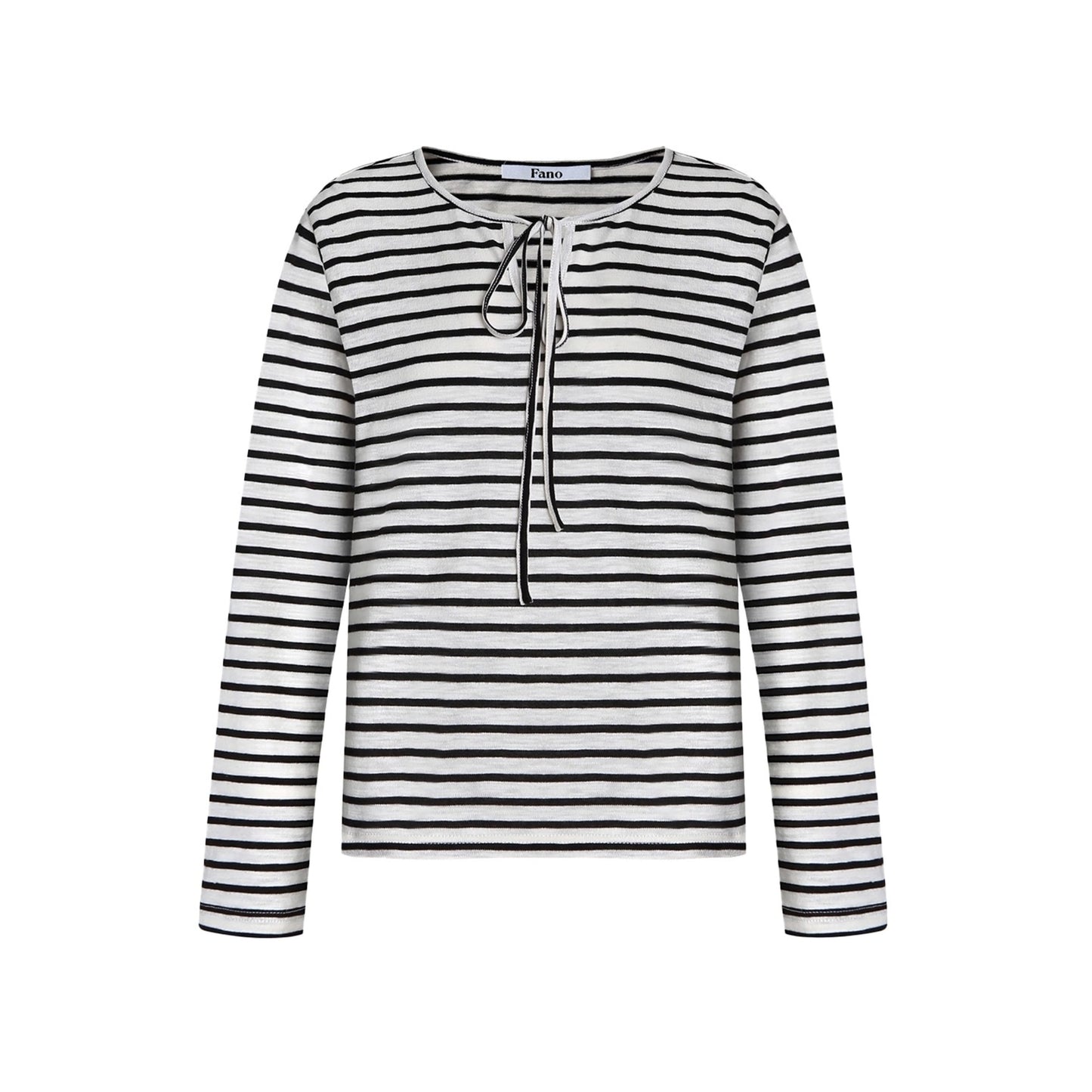 Classic Striped Bamboo Lace-Up T-Shirt