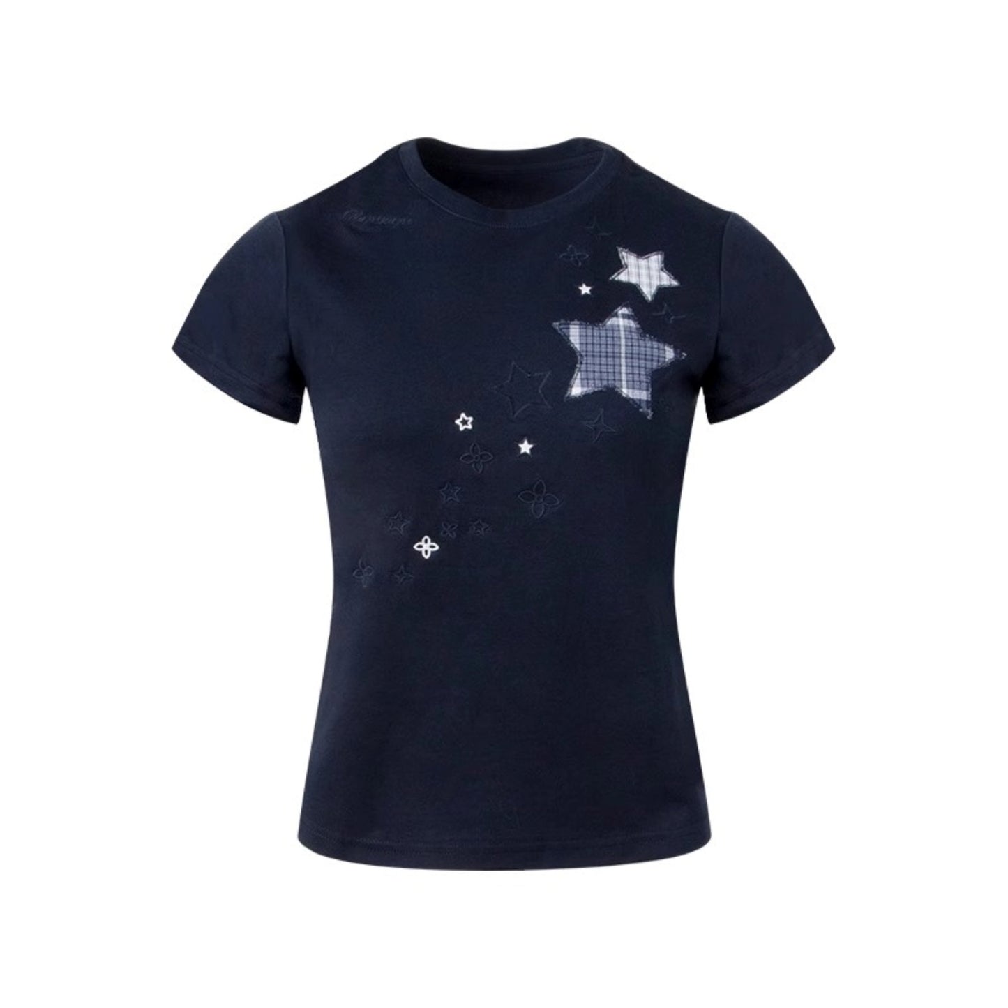 Star Patch Embroidered Short Sleeve Top