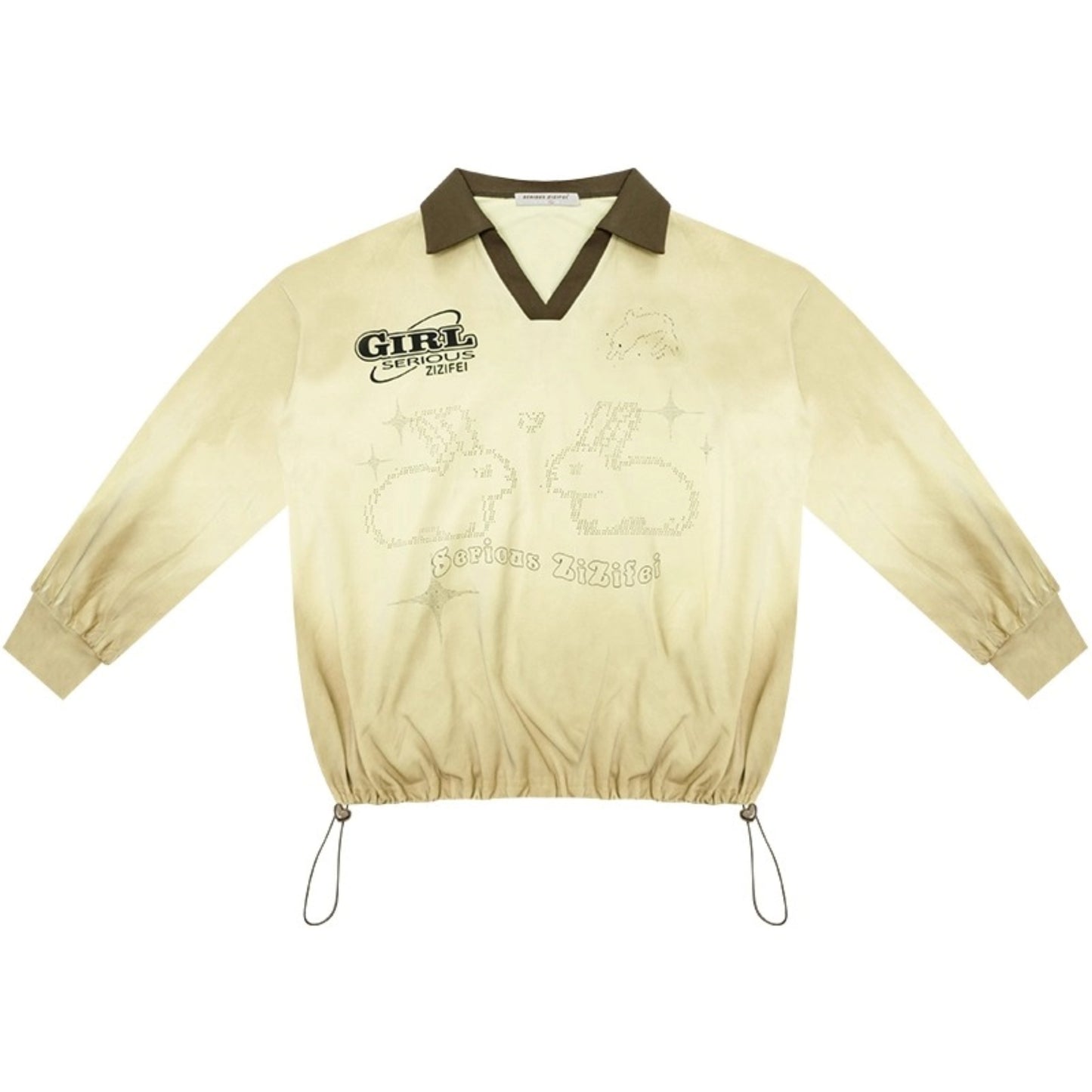 Gradient Print Polo Sweatshirt