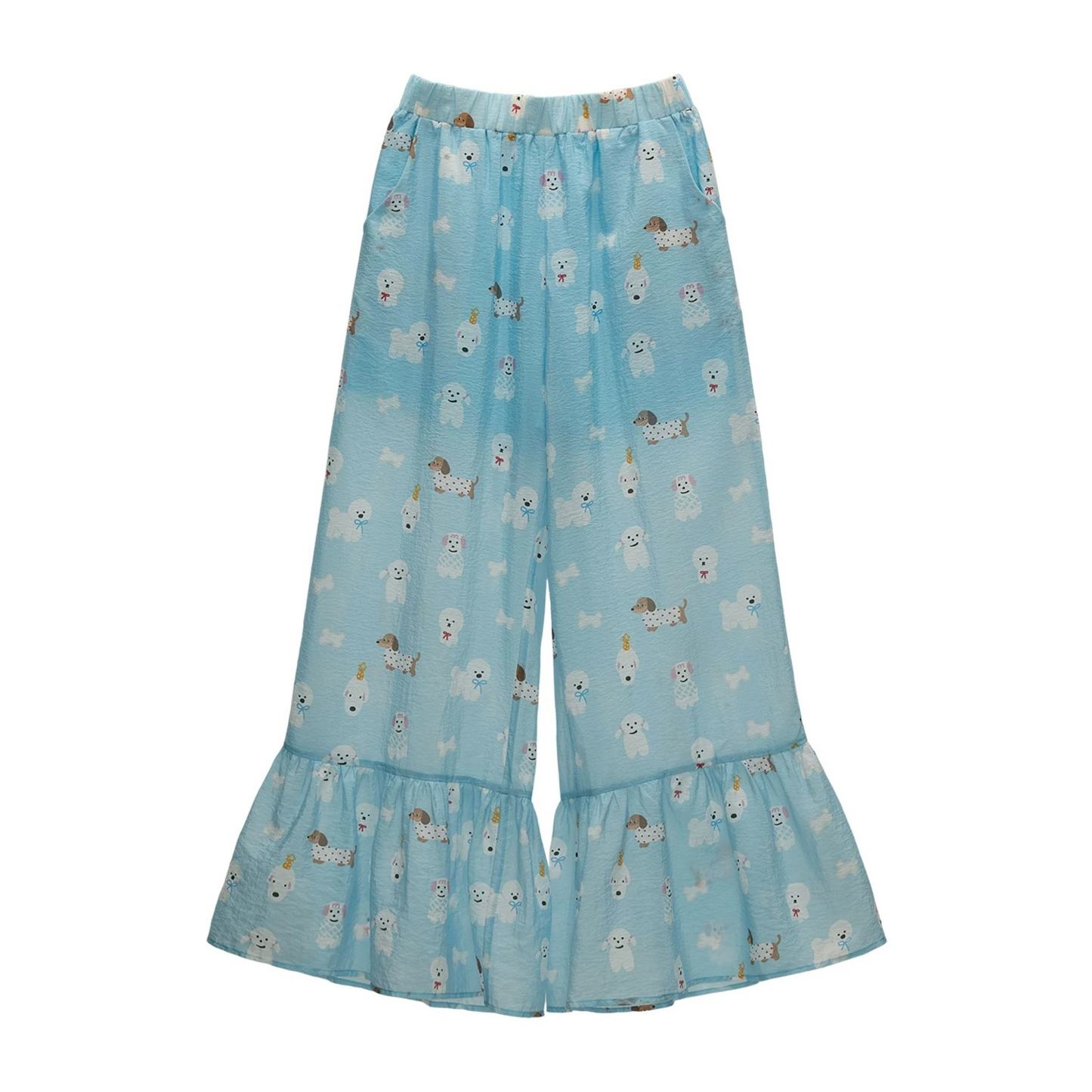 Puppy Print Ruffle Pants Set-Up