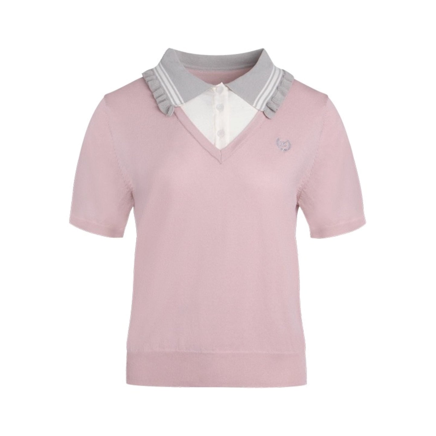 Preppy V-Neck Knit Top