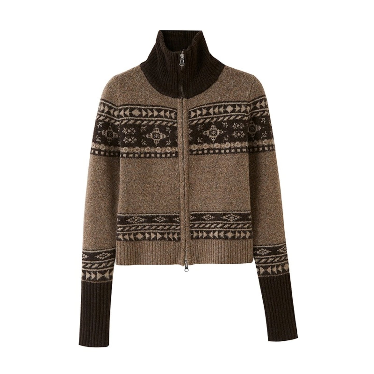 Fair Isle Jacquard Knitted Cardigan