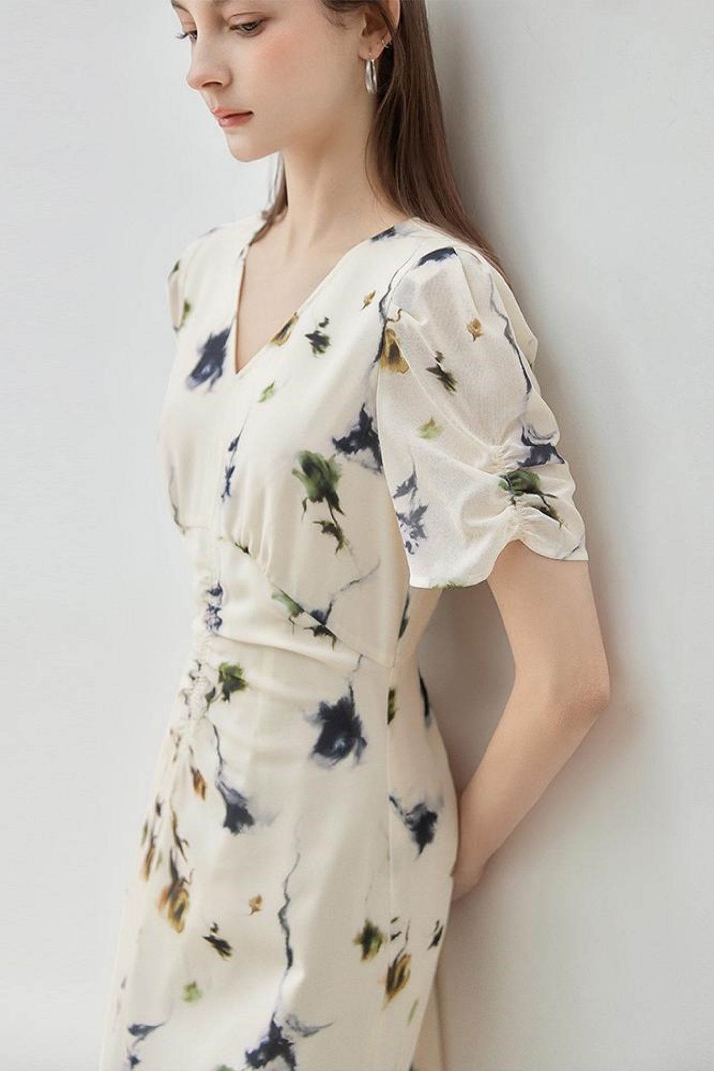 Floral V-Neck A-Line Dress