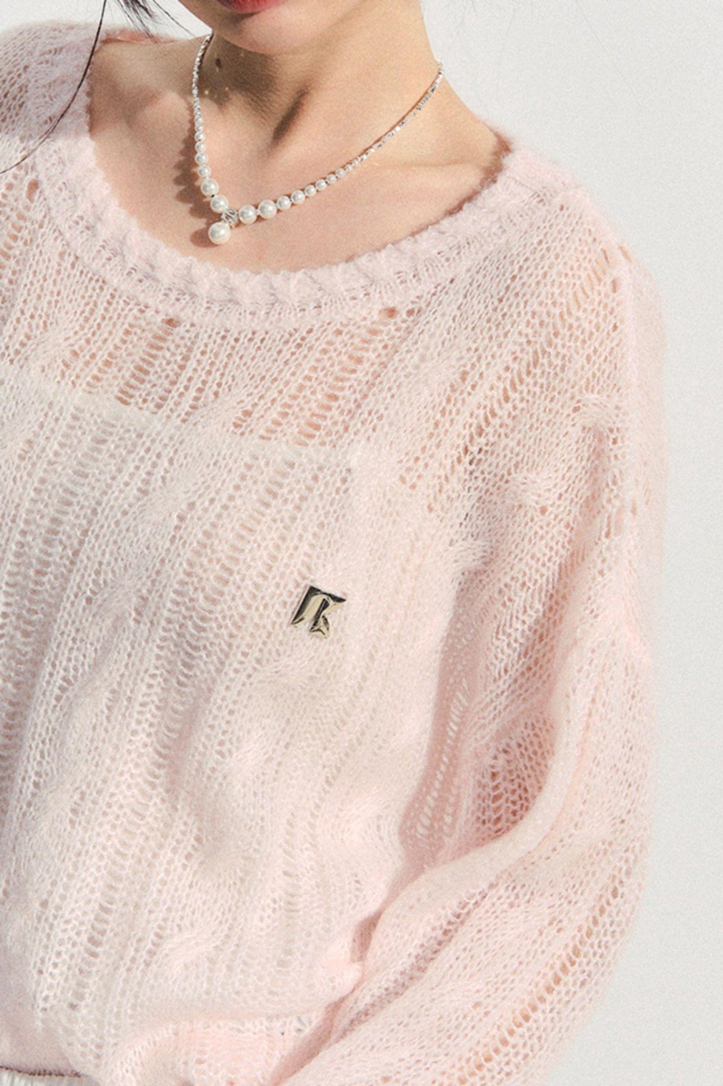 Pink Mohair Cowl Top