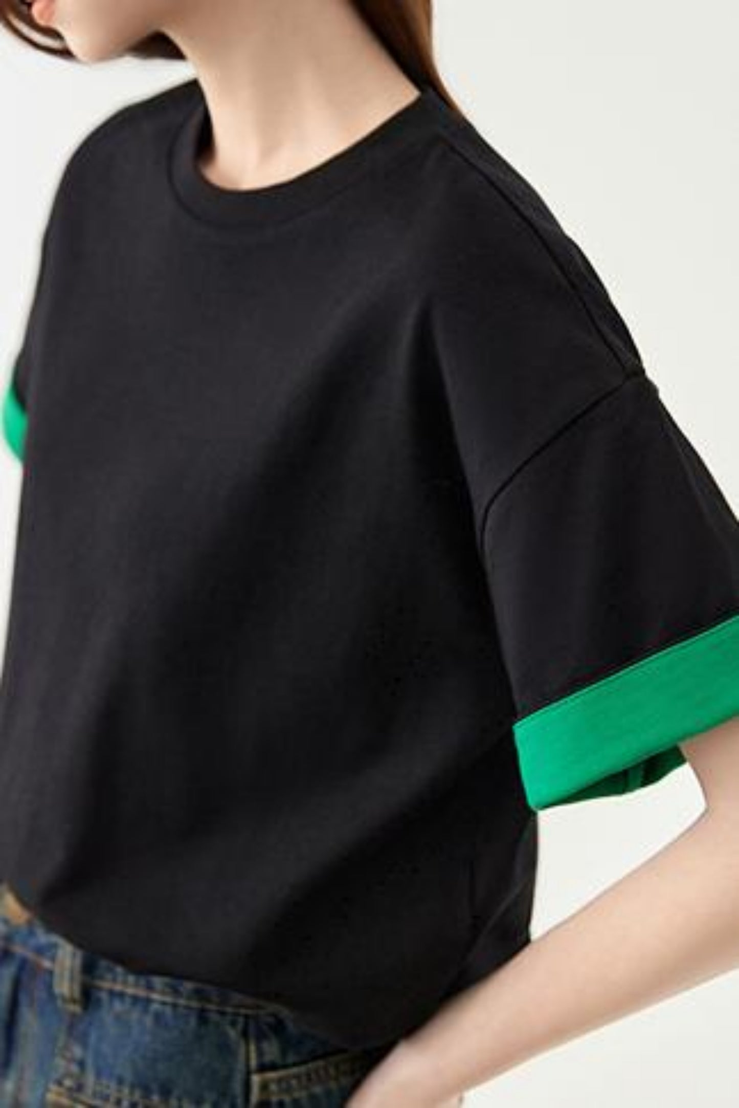 Color Block Cotton Tee