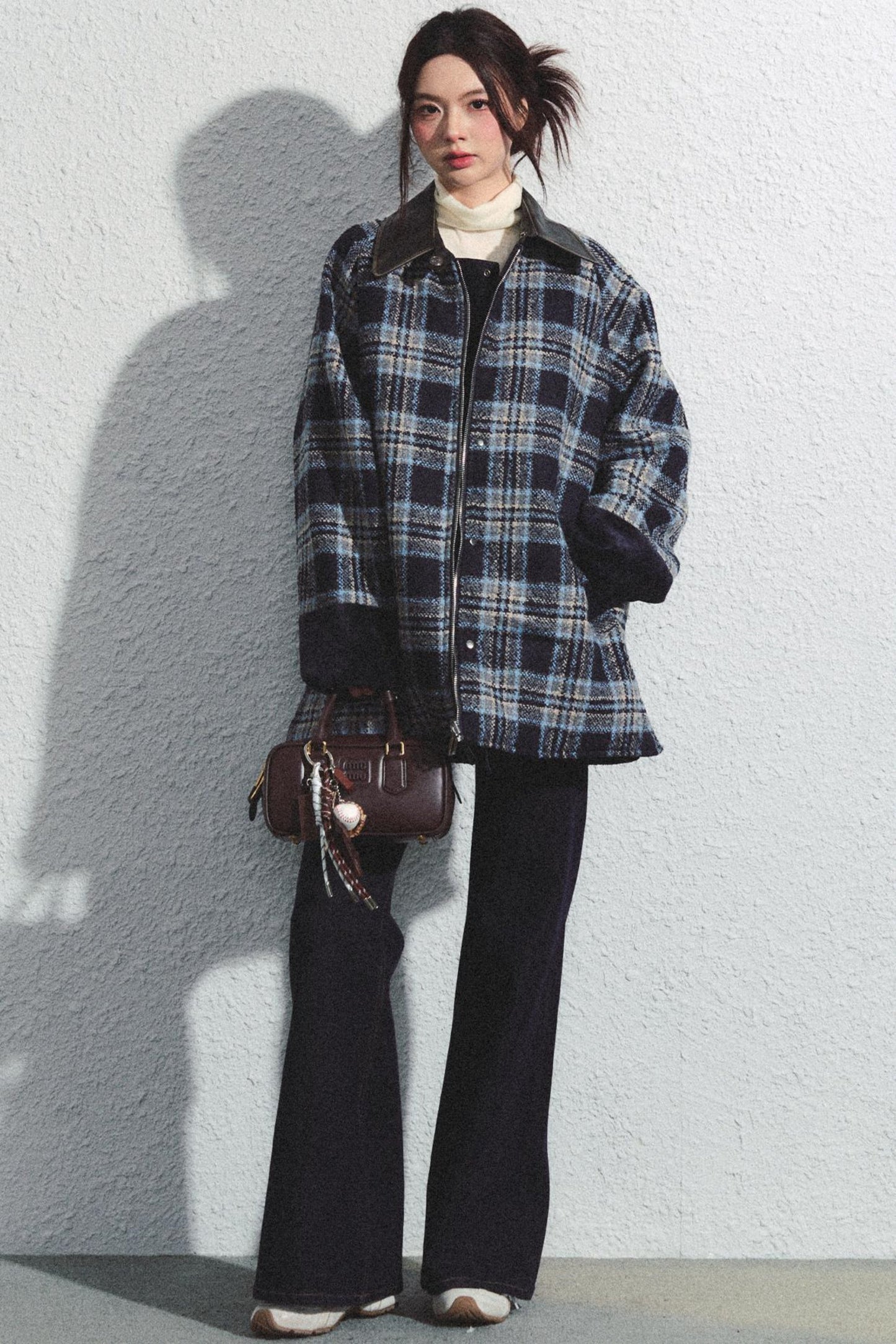 Navy Plaid Reversible Jacket