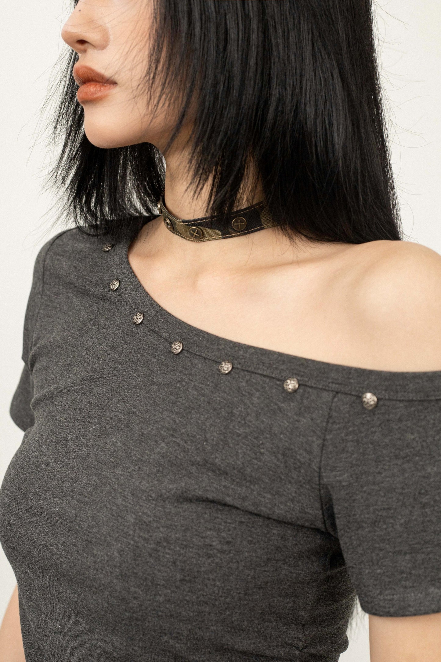 Edgy Rivet Short T-Shirt