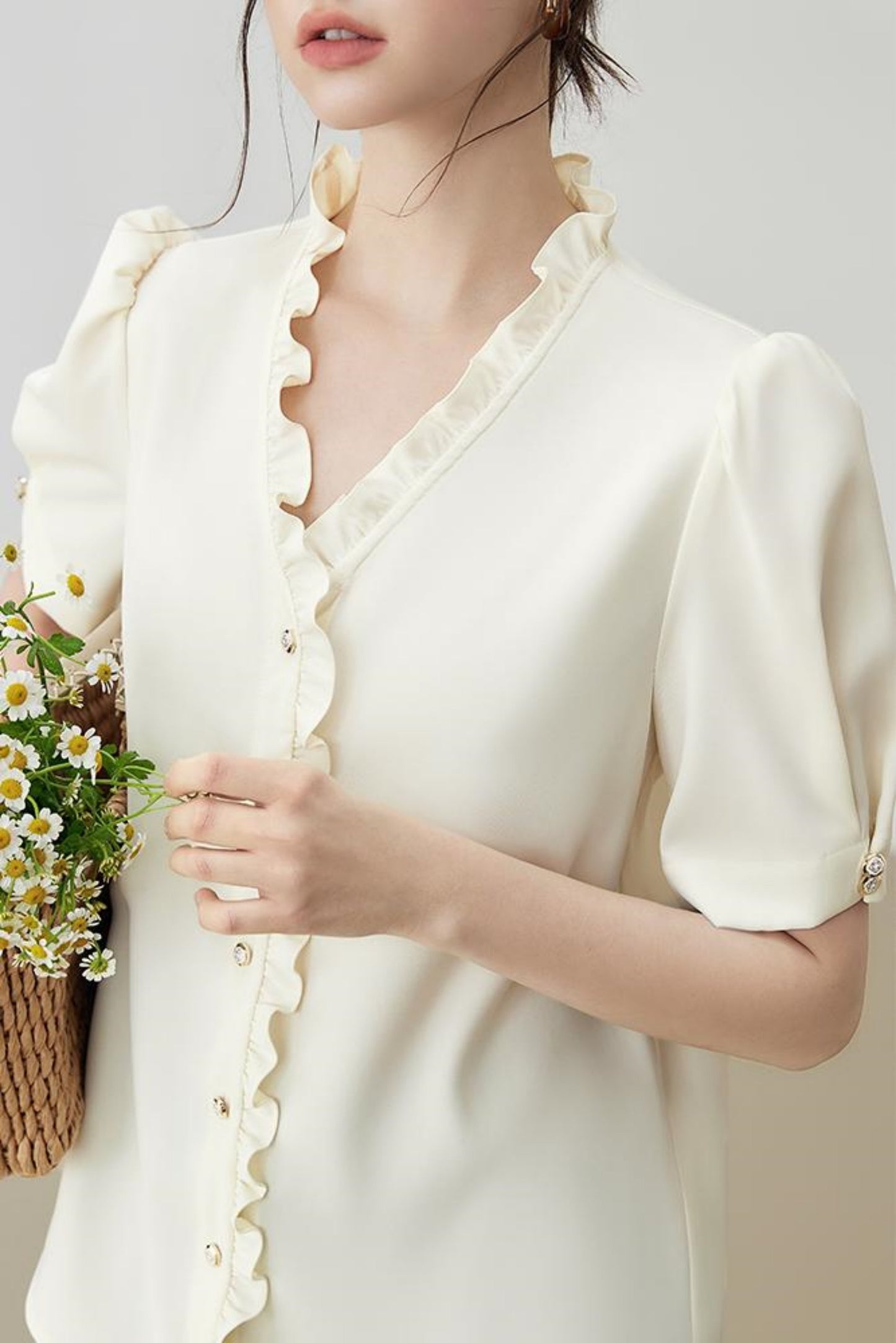 Bubble Sleeve Blouse Shirt