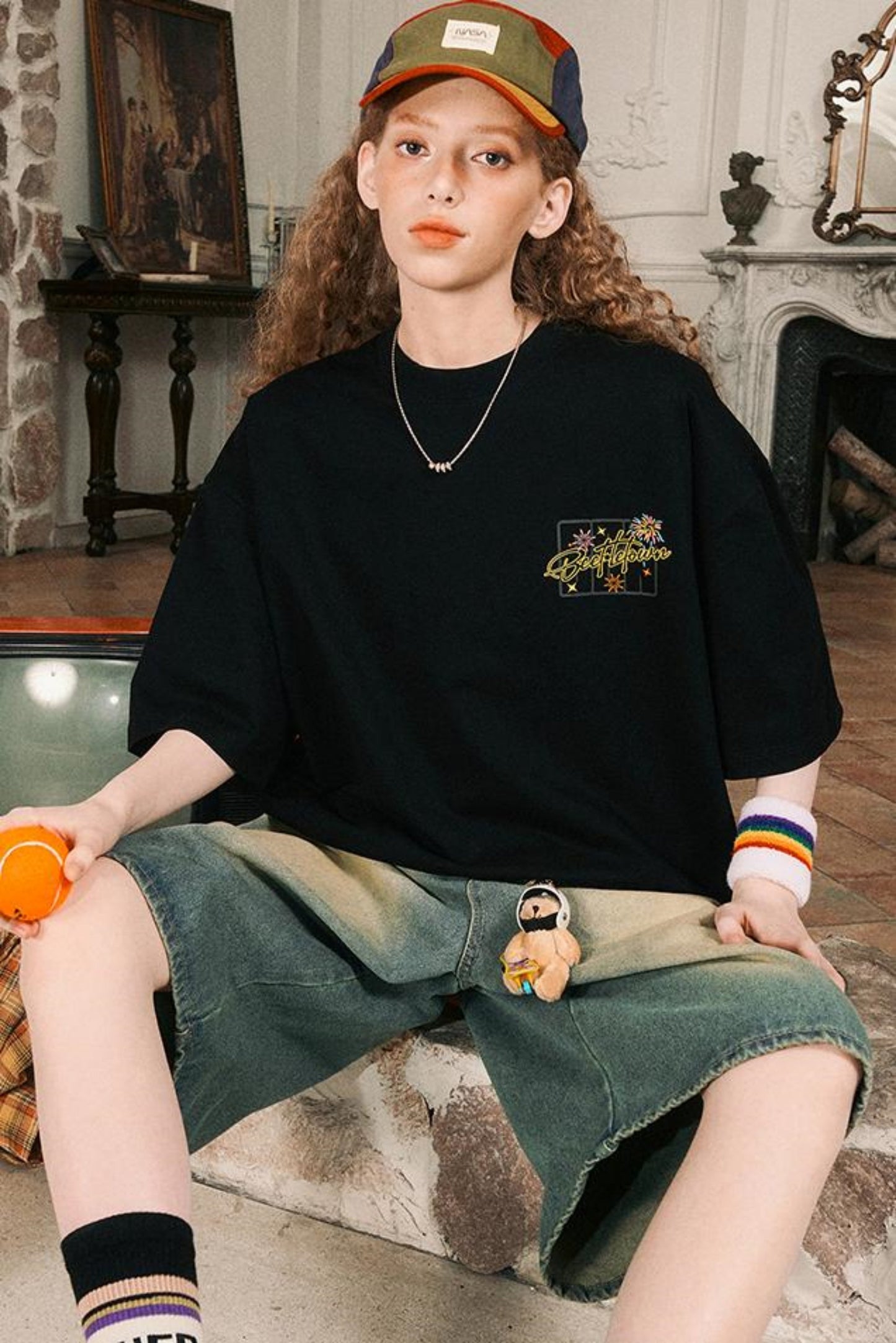 Firework Print Slim Fit T-Shirt