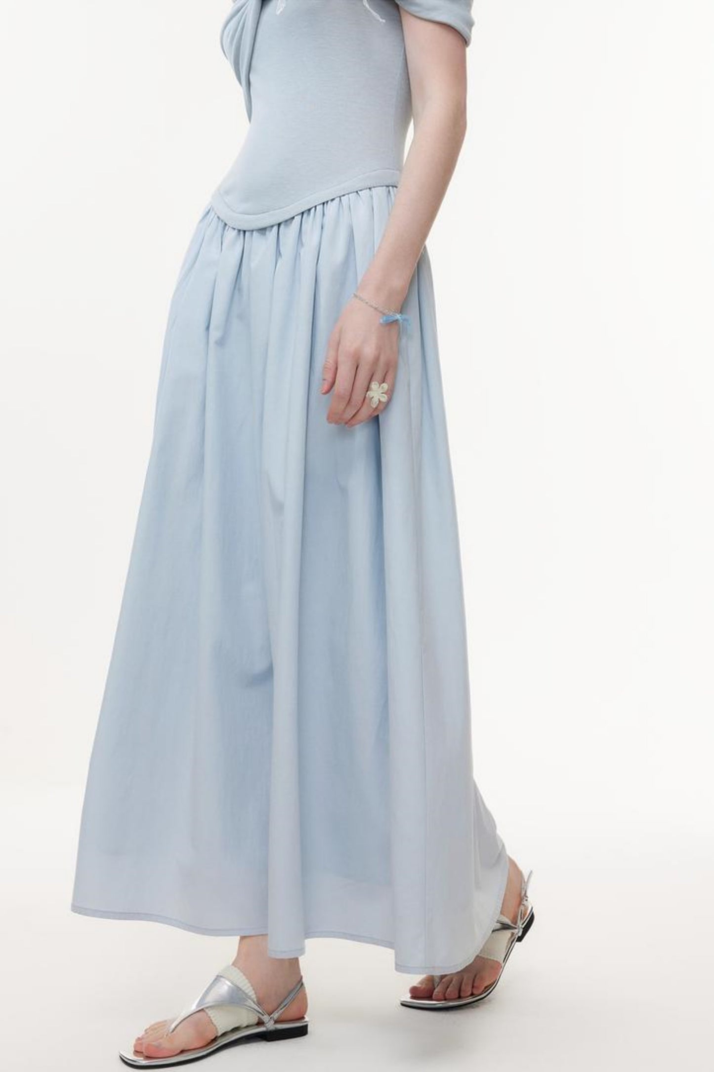 Blue A-Line Knitted Dress