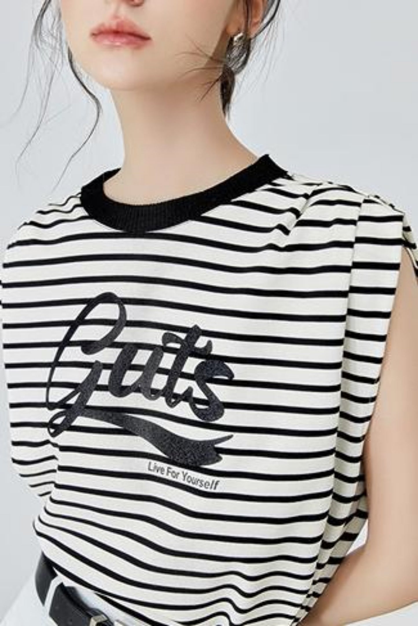 Striped Letter T-Shirt