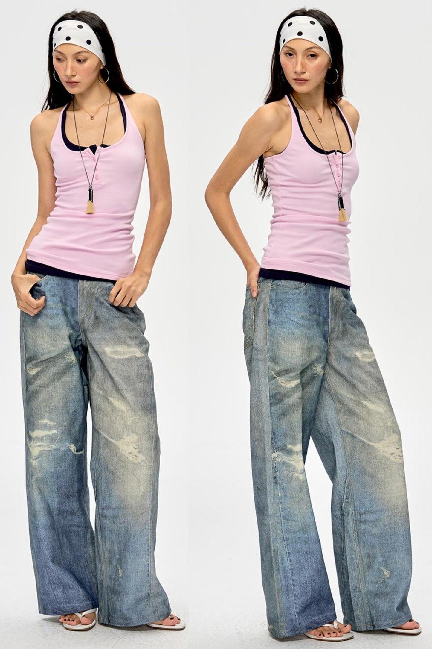 Retro Wide-Leg Summer Jeans
