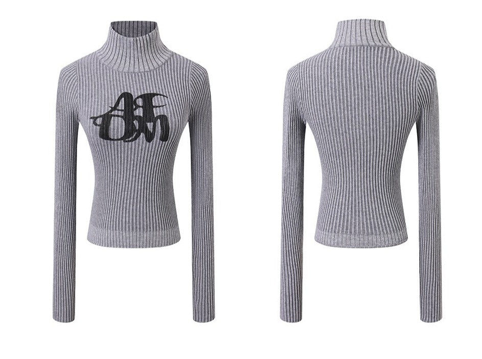 빈티지 슬림 한 니트 스레드 탑