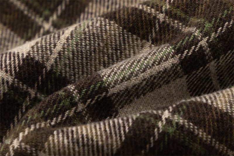 Retro Maillard plaid shirt