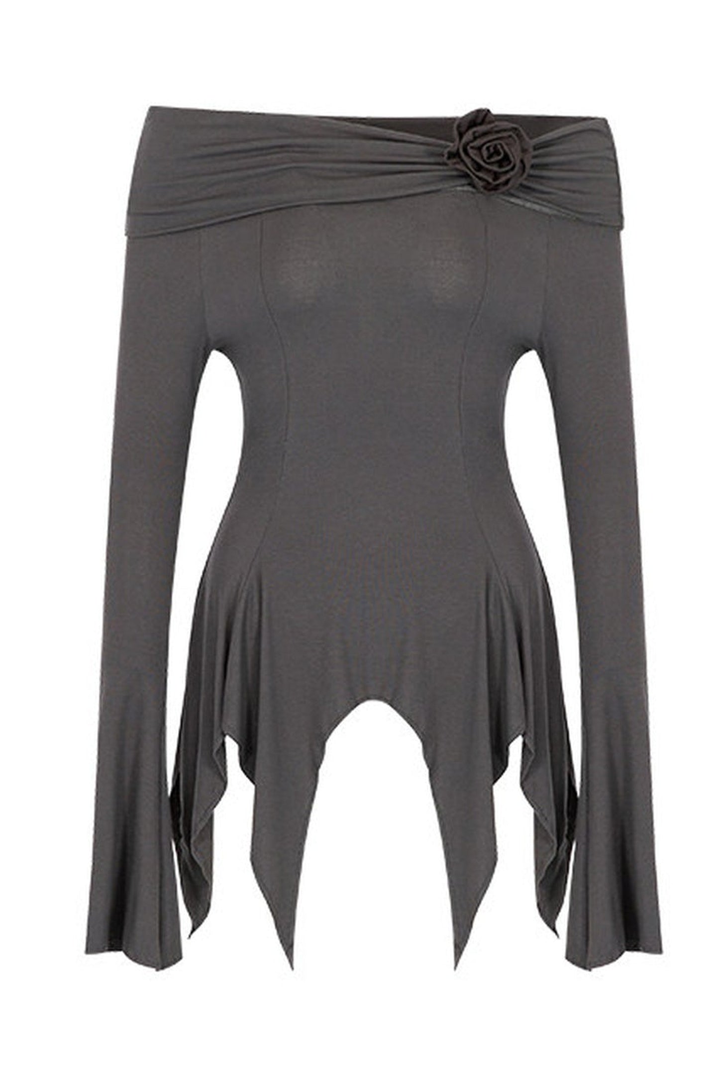 One-Shoulder Knitted Top and Drapey Dress Set-Up