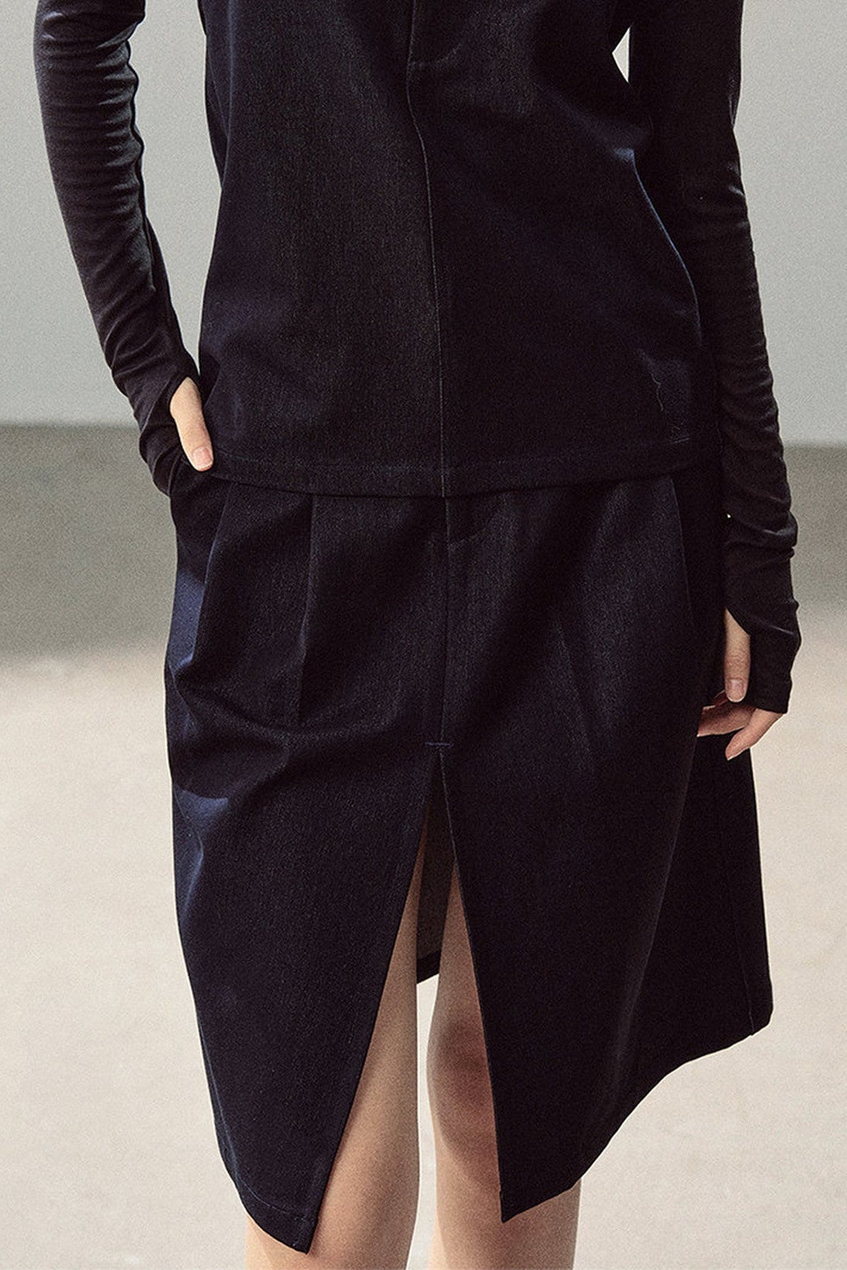 Floating Bluebell Denim Two-Piece Skirt Set-Up