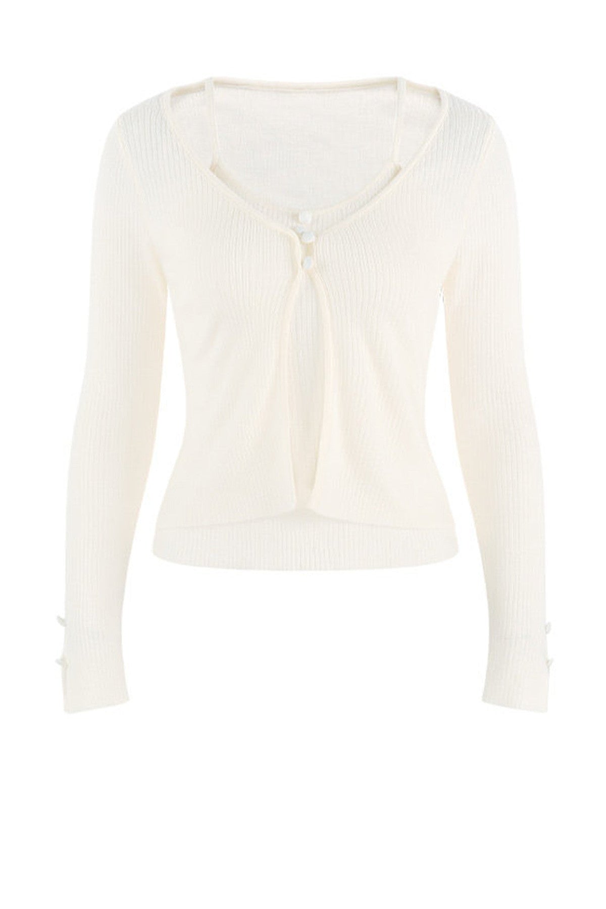Red Layered-Look Knit Top