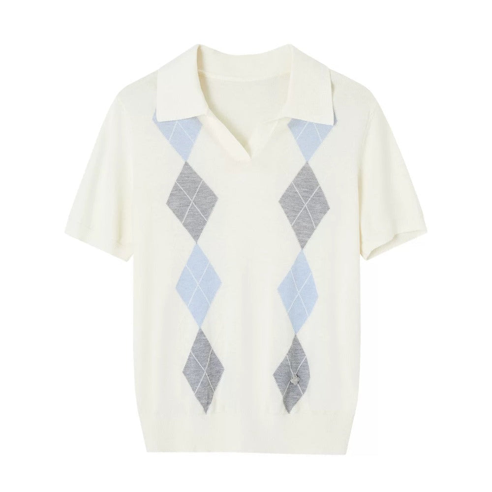 Diamond Color-Block Polo