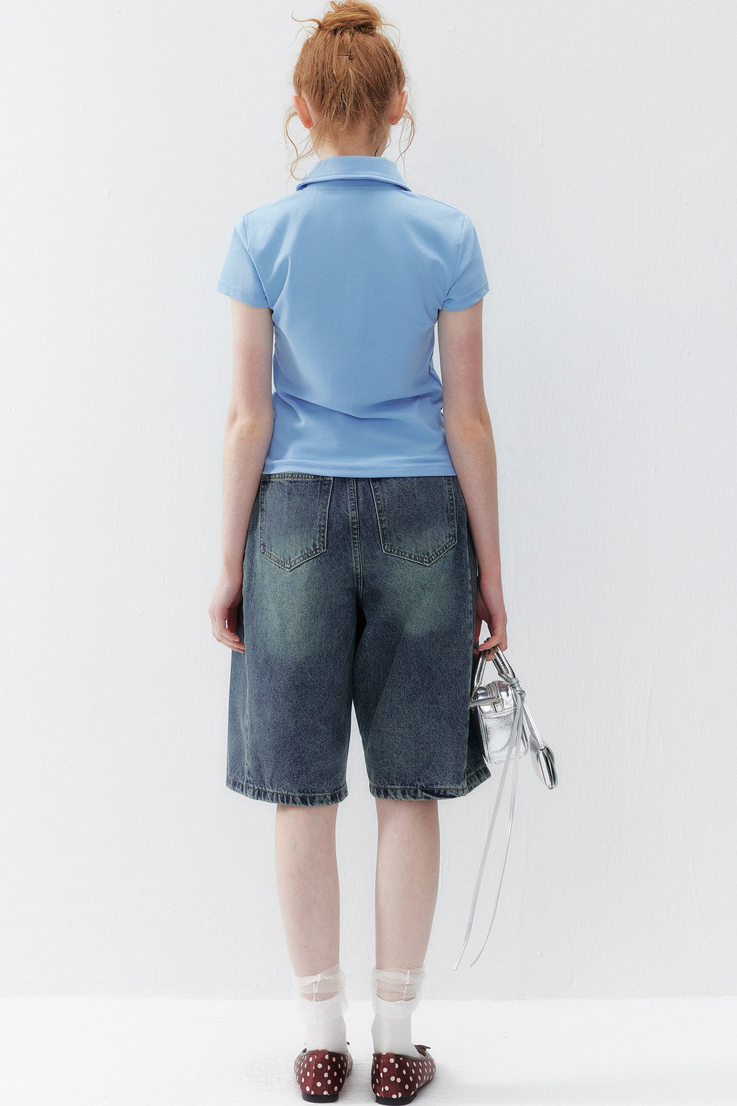 Blue Polo Collar T-Shirt