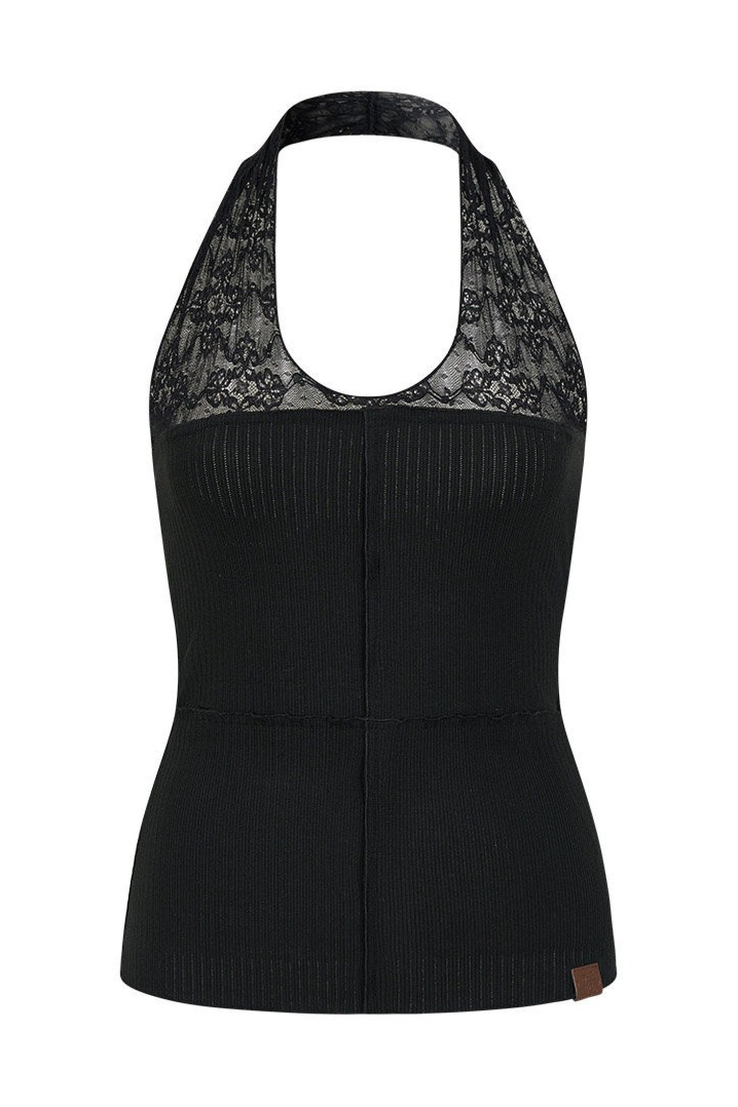 Semi-Transparent Lace Halter Top