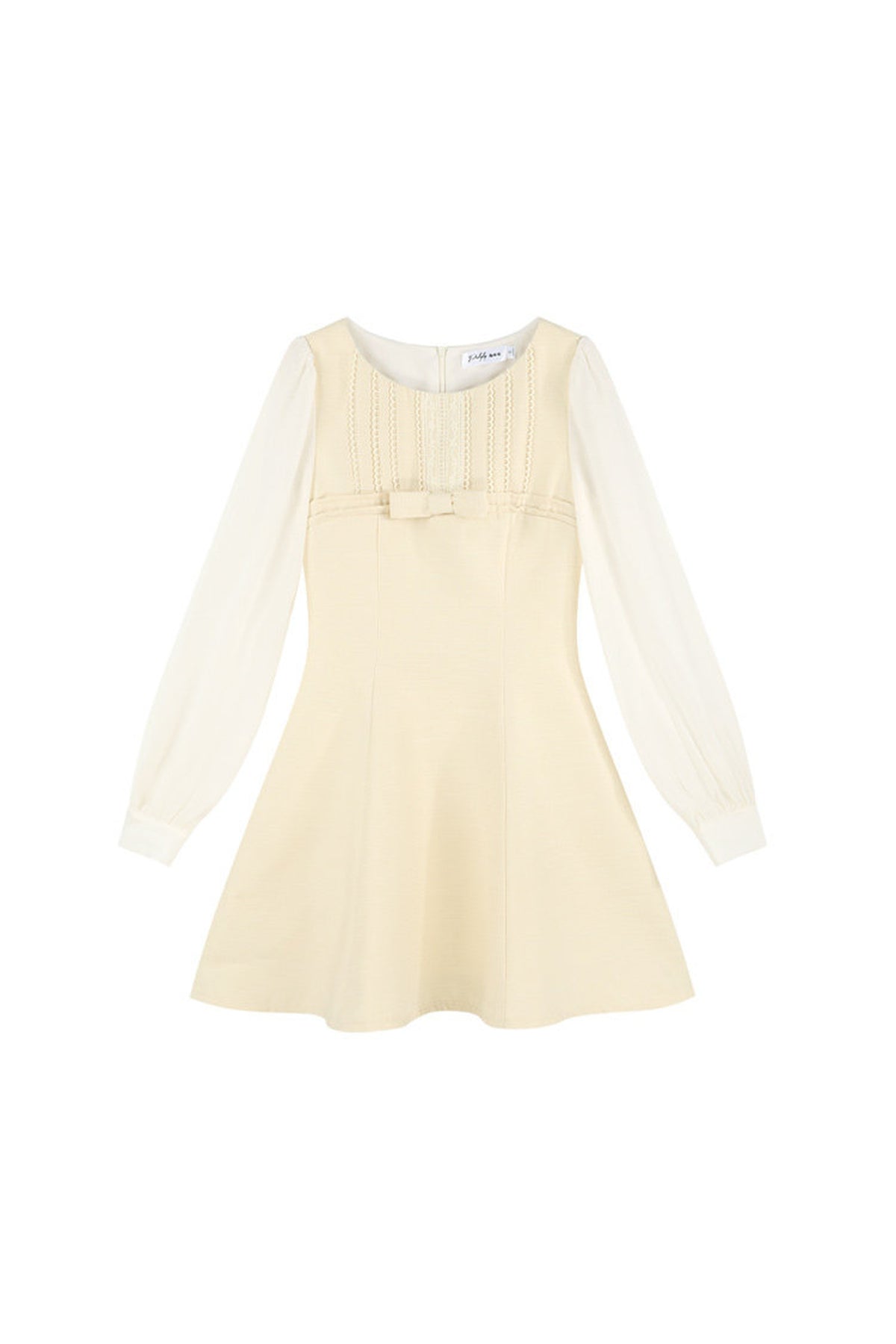 Yellow Long-Sleeved A-Line Base Layer Dress