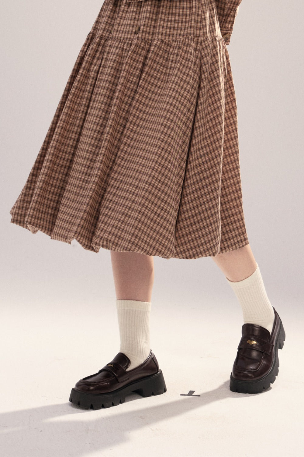 Retro Plaid Bubble Skirt